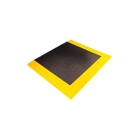 Tennesee Mat Co Wearwell ErgoDeck General Purpose Kit 7/8in Thick 7' x 3.5' Charcoal/Yellow Border 566.78x42x84CHYL